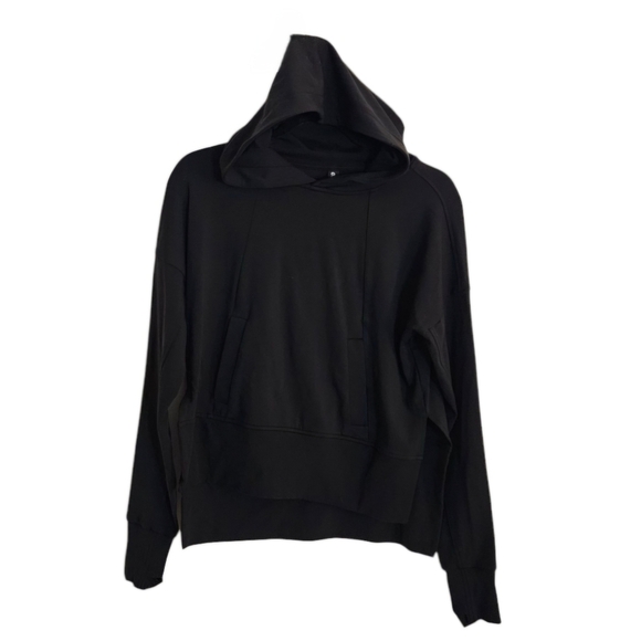 Athleta Mission Hoodie High Low Black Relaxed Fit Sweatshirt size XXS - Picture 1 of 12